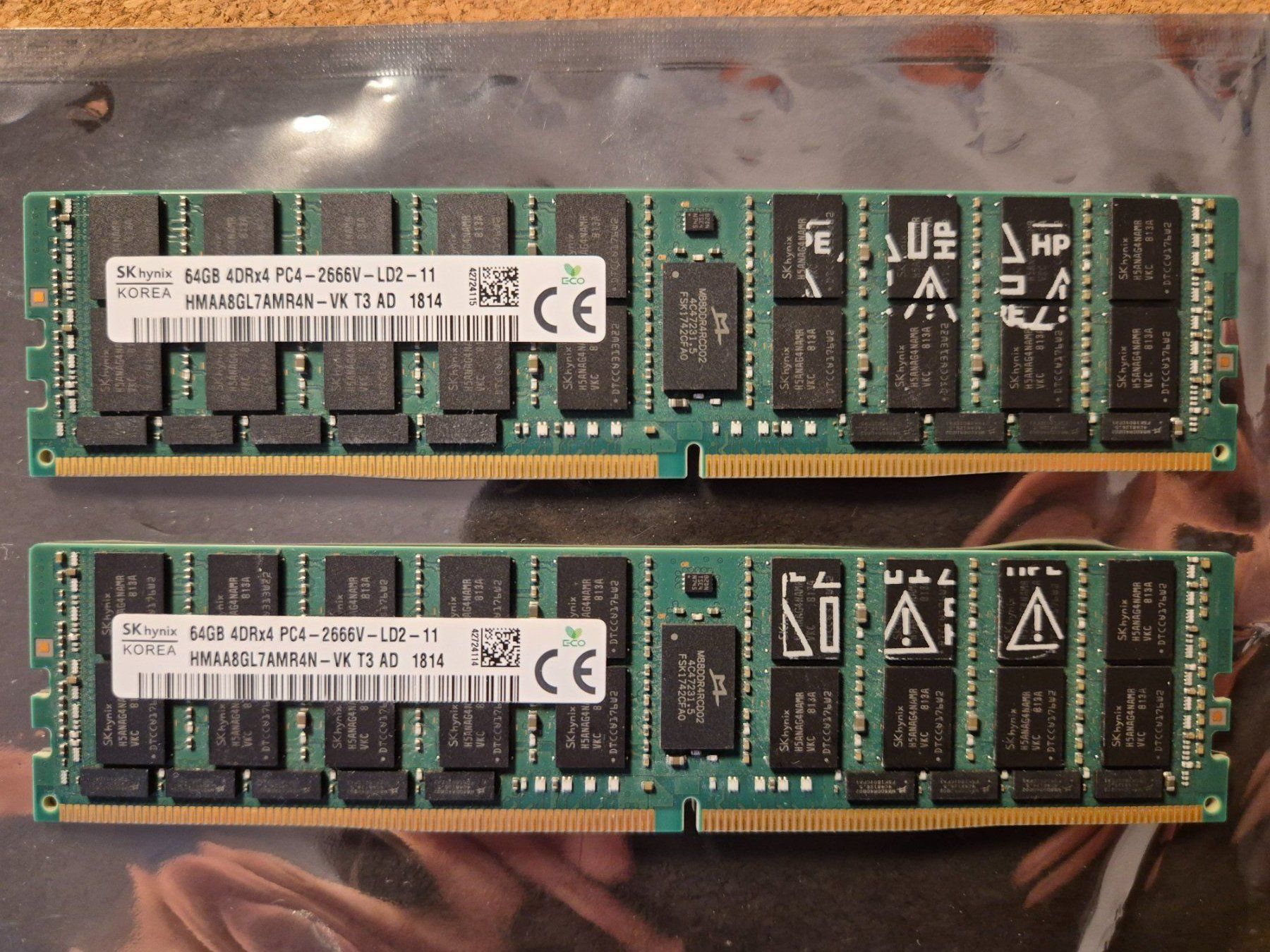 Samsung Memoria / RAM: 2x SK hynix 64GB DDR4-2666 ECC LRDIMM Server RAM – Usato da Geneve venduto da supermario_81