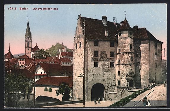 Cartoline postali: AK Baden, Landvogteischloss – Usato da Berlin venduto da bartko-reher