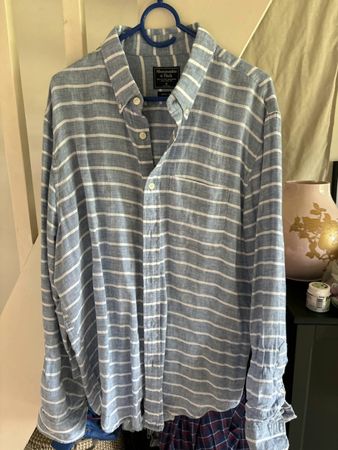 Herren Hemd Abercrombie & Fitch gestreift, XL, 100% Leine