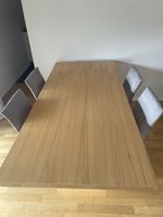 Esstisch mit 4 Stühlen Holz und Stoff
