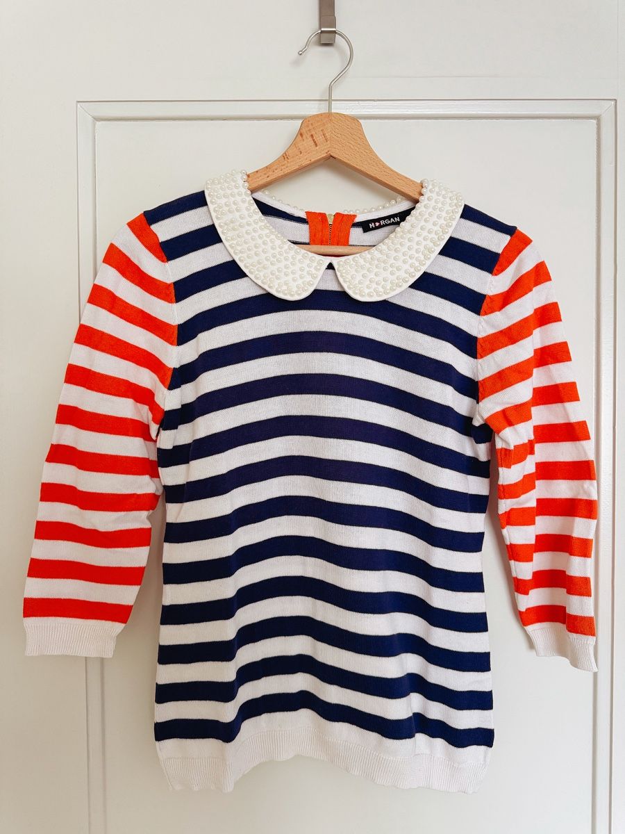 Morgan Maglioni & Felpe: Morgan Pullover mit Perlenkragen | Grösse M, gestreift, neu – Nuovo (secondo la descrizione) da Ostermundigen venduto da nkln