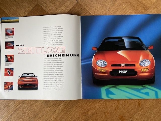 MG Dokumente: MG MGF Prospekt Grossformat deutsch CH Brochure ca 1995 1996 – Gebraucht aus Langenthal von Andreasdavidk 6