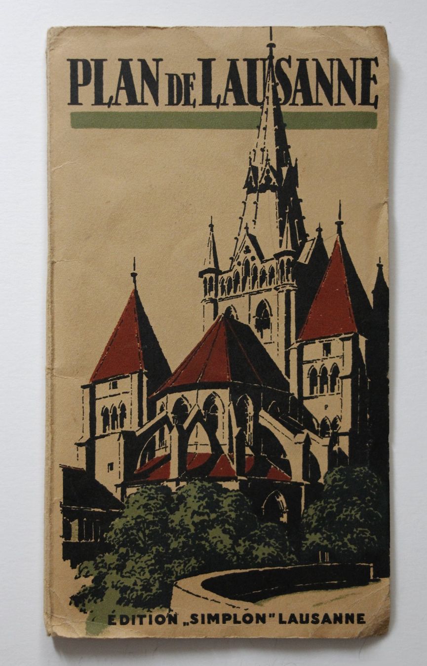 Documenti: PROSPEKT/STADTPLAN "PLAN DE LAUSANNE" ca. 1940 Ed. "Simplon" – Usato da St. Gallen venduto da modernetc