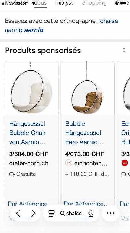 Poltrone: Magnifique bubble chaise Eero Aarnio vintage – Usato da Chavannes-Orsonnen venduto da magnolia22