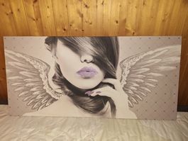 Moderne Leinwand "Engel" mit Glitzer - Top Zustand!