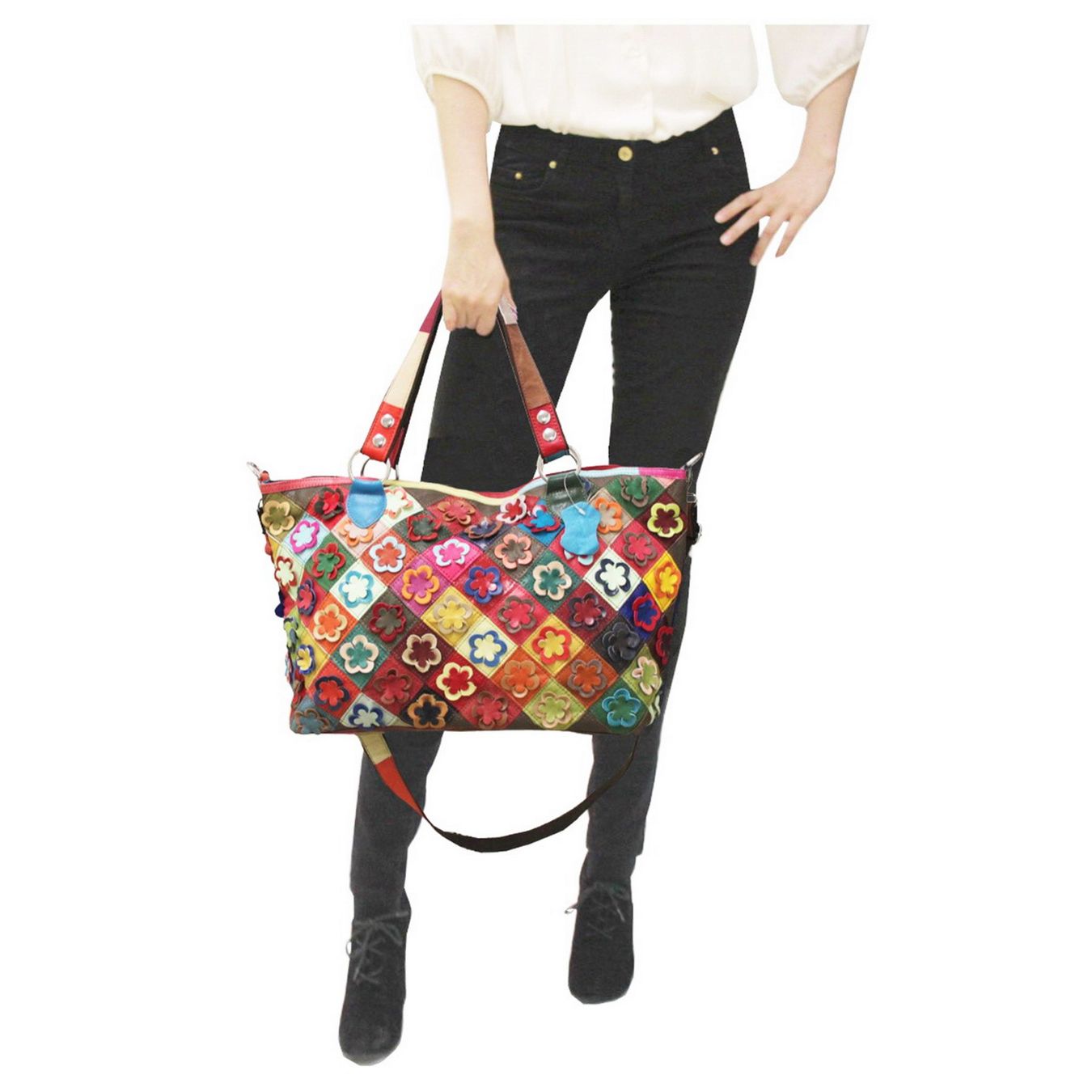 Borse da donna: Echtleder Tasche, Laptoptasche/ pink-multi/gross/neu – Nuovo e nell'imballaggio originale da Wohlenschwil venduto da ABC-Vintage