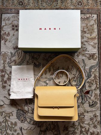 Marni Trunk Bag Medium – Yellow Saffiano Leather