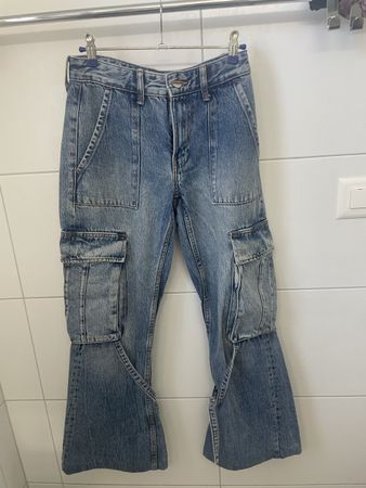 ZARA Cargo Jeans Grösse 32 Used Look guter Zustand