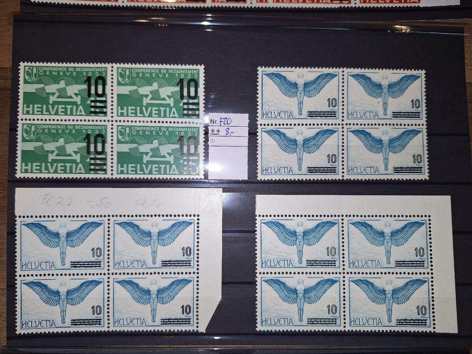 Tutti i francobolli: Lot Flugpost Blocks Kat ca 400.- – Usato da Balgach venduto da SIMEON27 4