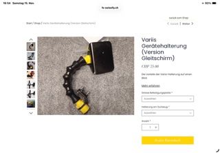 Vol libre: Variis Gerätehalterung Version Gleitschirm – D'occasion à Hinwil par Geo5
