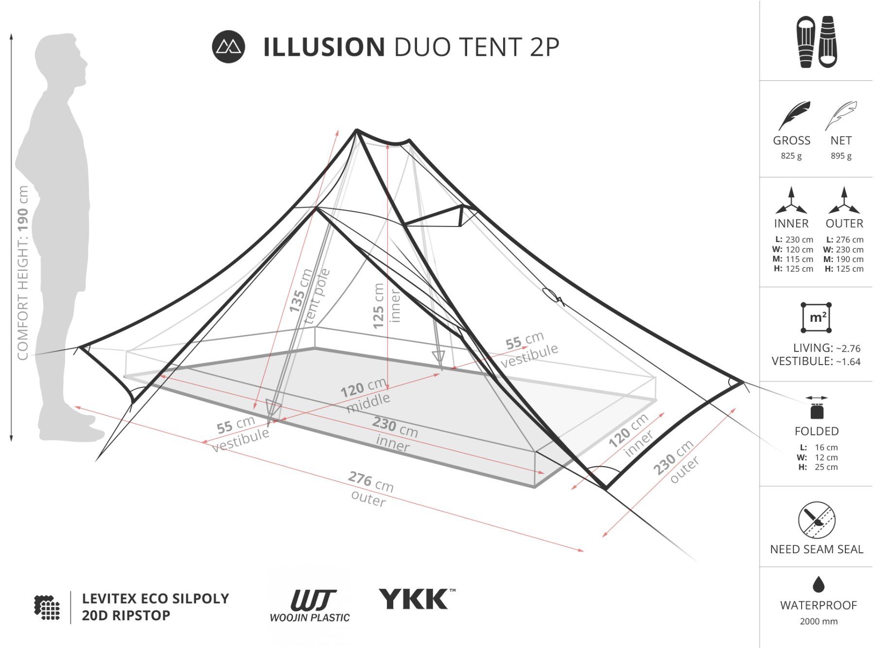 Zelte: Liteway ILLUSION DUO TENT 2P – Neu und originalverpackt aus Sierre von RGV-3960 2
