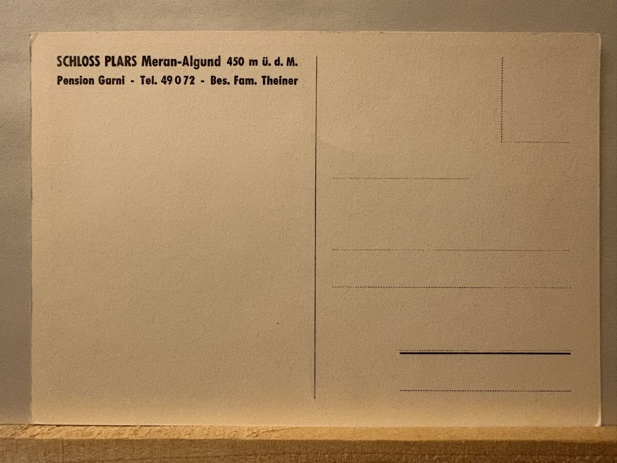 Cartoline postali: AK von Schloss Plars / Meran Algund – Usato da Rümlang venduto da Kartenpost1 1