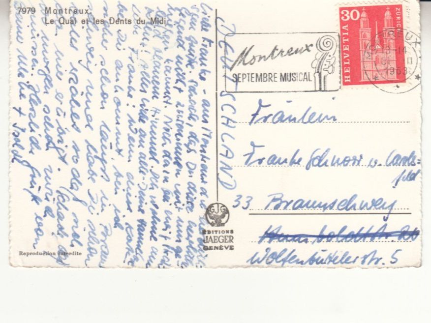 Cartoline postali: Montreux 1963 – Usato da Bürglen TG venduto da StampGraf 1