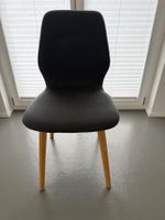 ACHT (8) Esszimmerstühle Stoff anthrazit Holzbeine gebraucht