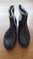 Regenstiefel kurz schwarz-pink gepunktet Gr. 36 -Top Zustand