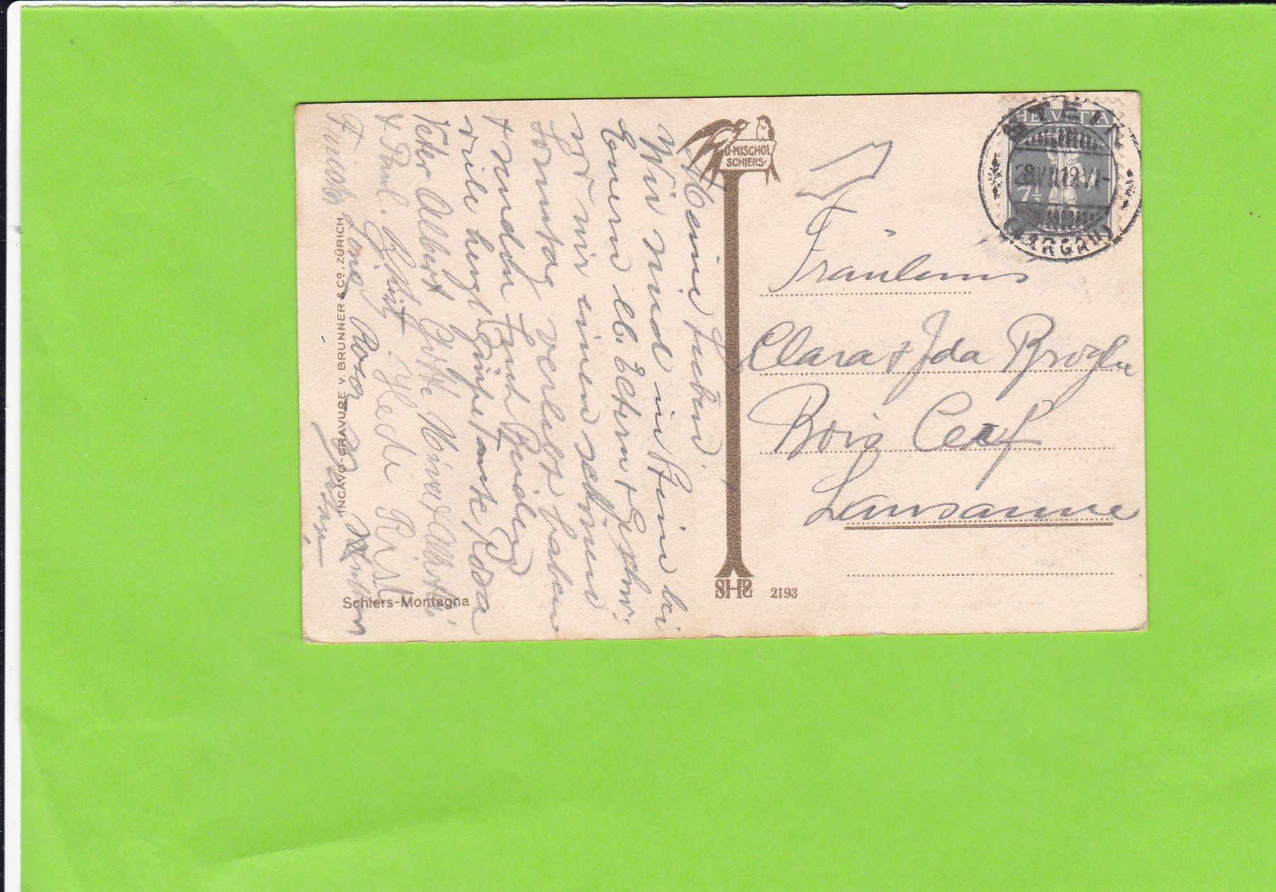 Cartoline postali: Heimat: Schiers-Montagna – Usato da St. Peterzell venduto da neckertal 1