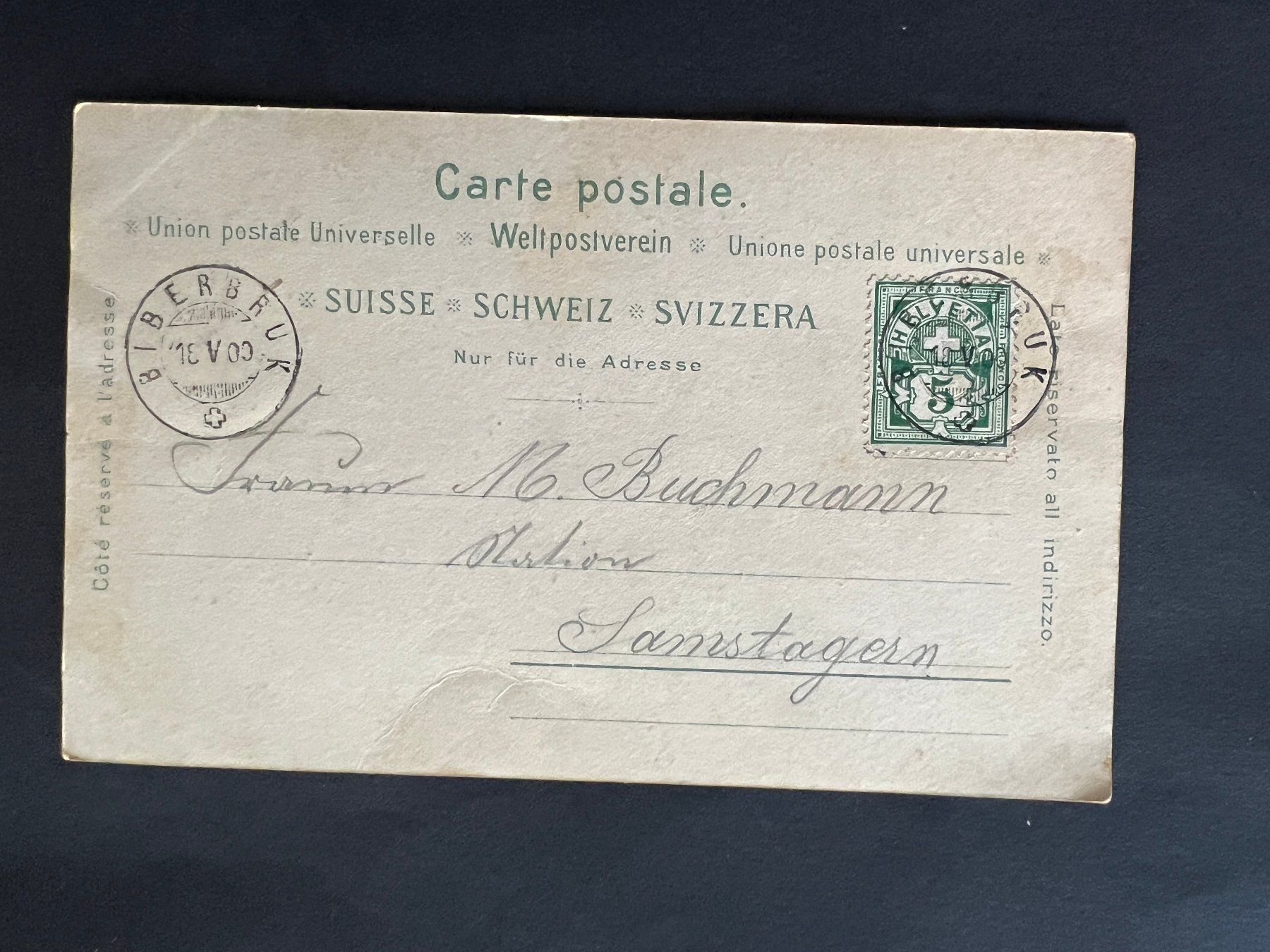Cartoline postali: AK Litho Sattel 1900 (V742) – Usato da Hinwil venduto da Sidi4 1