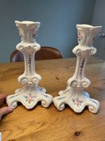 2x Kerzenständer Porzellan Blumenmuster