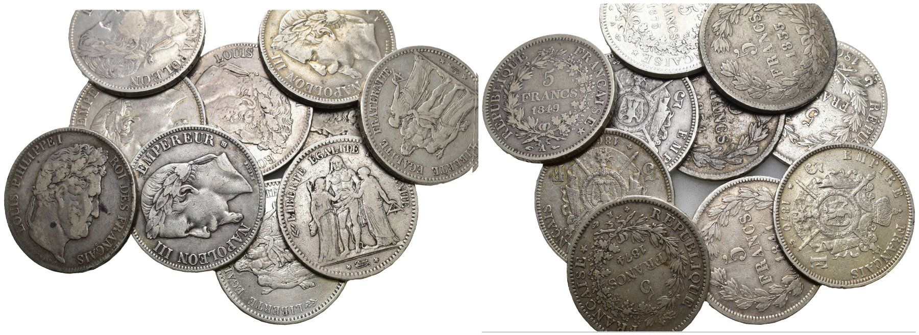 Alle Münzen: Frankreich Lot ab 1808 – Gebraucht aus Bern von numismatictops