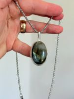 Pendentif Labradorite - Élégance & Mystère ✨