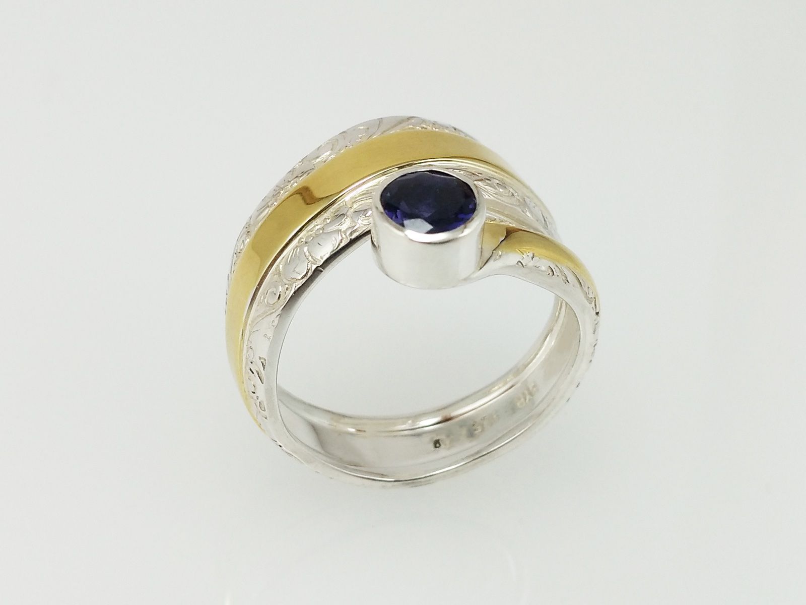 Anelli: Silberring teilvergoldet mit Iolith – Nuovo e nell'imballaggio originale da Meilen venduto da Byrd-bijoux 4