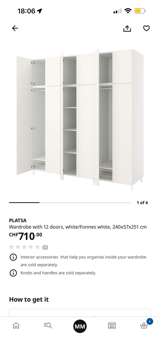 Ikea Armadi: Ikea PLATSA wardrobe 240cm wide  – Usato da Schlieren venduto da mel_sn7c 2