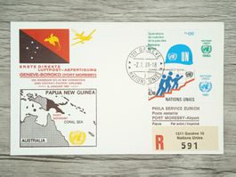 TR77 Enveloppe + Timbre Suisse / ONU 1981 Theme Aviation