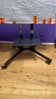 TV Stand Mobile Black Height Adjustable Wheels