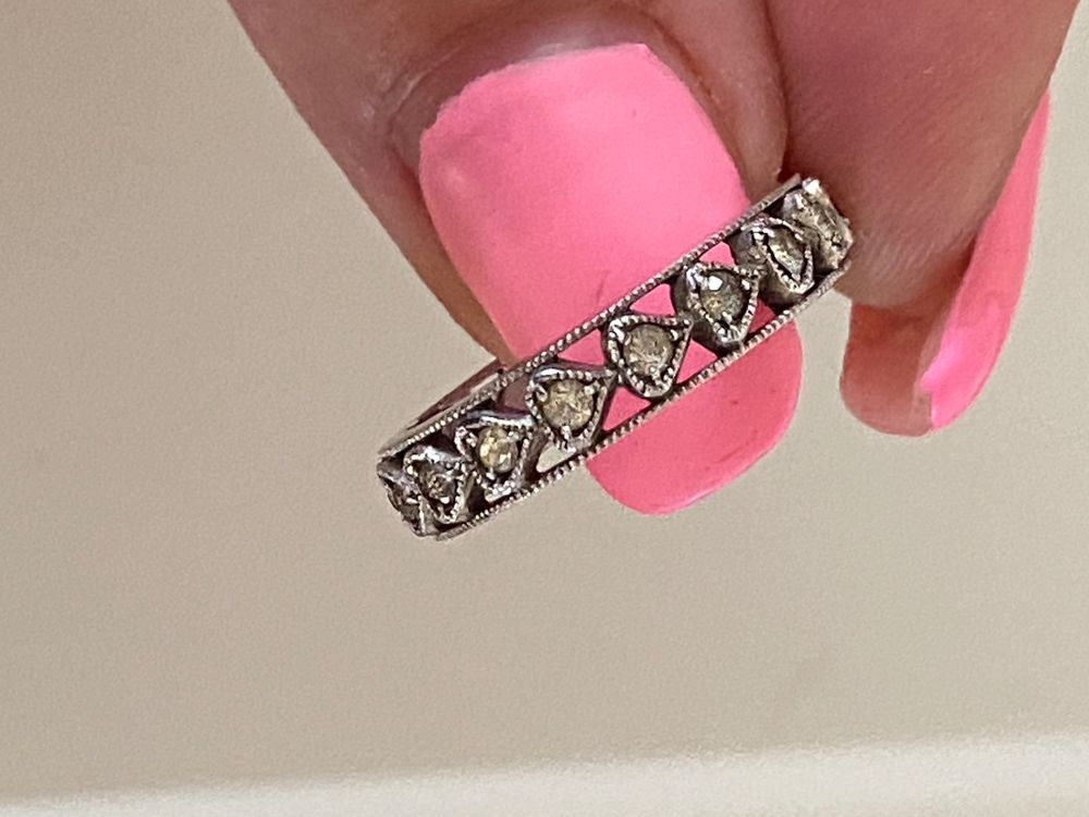 Silber 800 Ring gepunzt, antik mit Herzen Gr 53 und Box | Kaufen auf ...