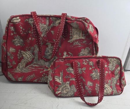 2er-Set Designer Stofftaschen „gab.bag“ – Vintage-Look, rot