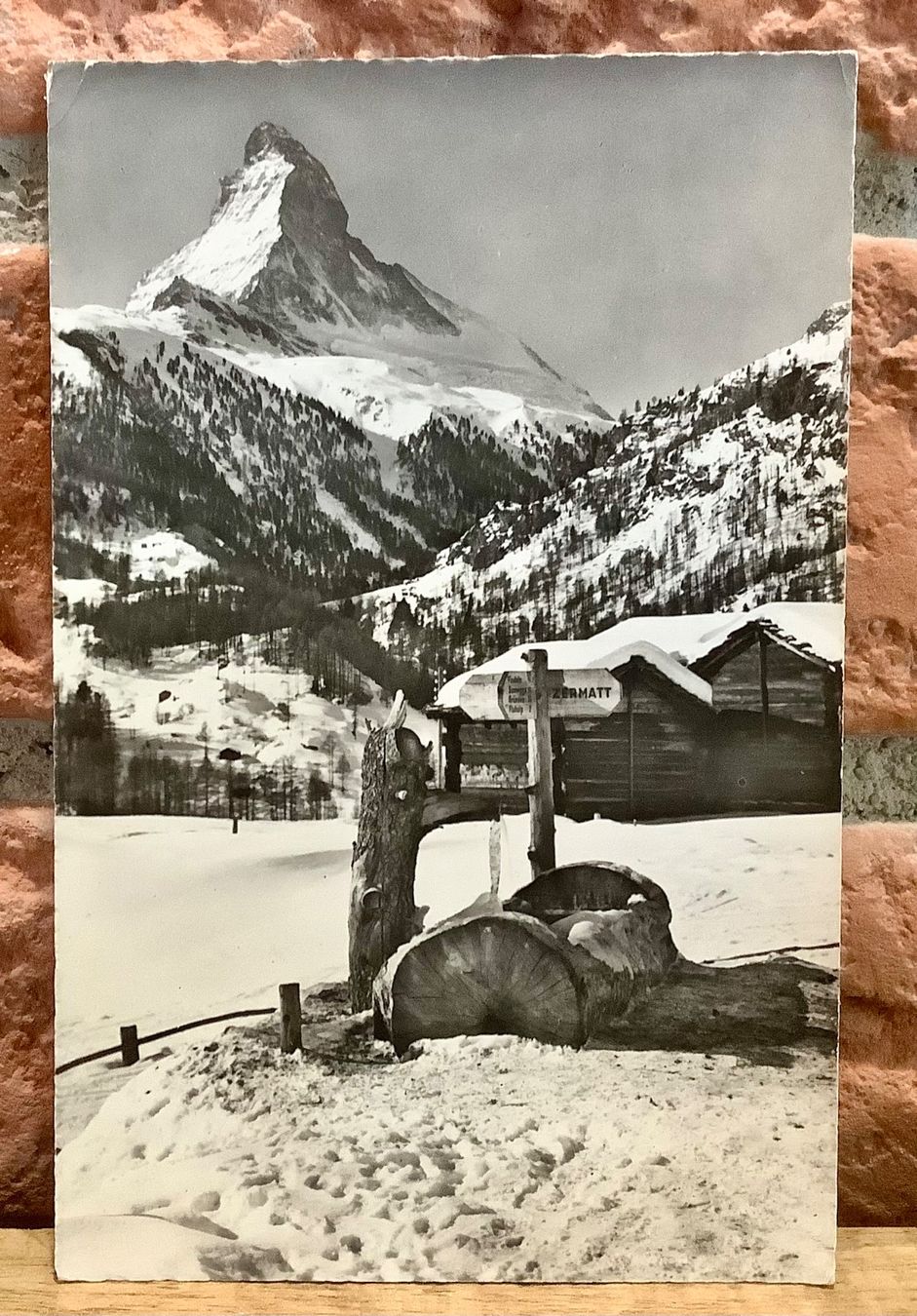 Ansichtskarten: 1967 - WINKELMATTEN mit Matterhorn - Werbe Luftpost Stempel – Gebraucht aus Root von ENGLAND-TREASURES