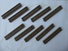 10 Märklin Metallgeleise 5106 Gerade, Mittelleiter Anschluss