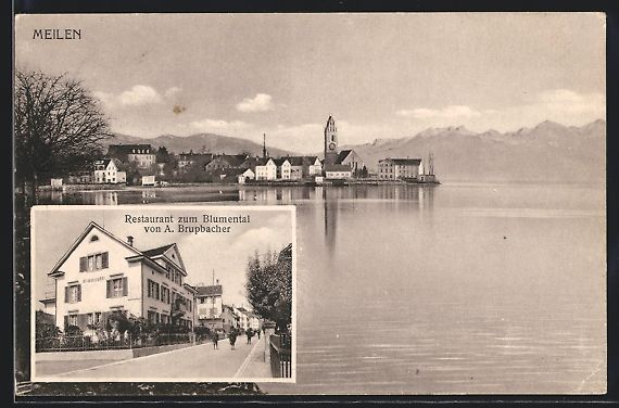 Cartoline postali: Meilen, Restaurant zum Blumental A. Brup – Usato da Berlin venduto da bartko-reher