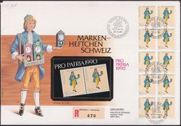 1990, Grossbrief mit Pro Patria Markenheft Nr.2