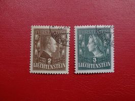 Liechtenstein Marken Nr. 202+203 schön gest., Kat.-Wert 50Fr