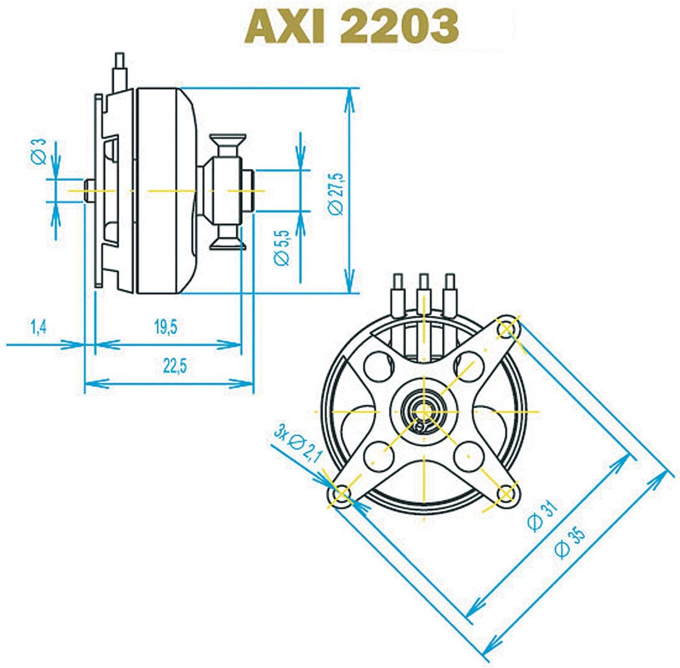 Motori: AXI Brushlessmotor 2203/46 – Nuovo e nell'imballaggio originale da Schmerikon venduto da Andi66 2
