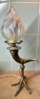 Antike Schreibtischlampe/Füllhorn Adler Fuss und Pressglas
