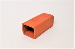 2 Stück - 15 x 6 cm Tonhöhle eckig terra *Ausverkauf*