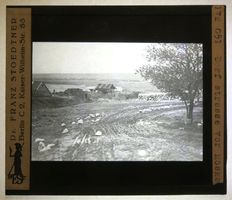 Glasdia Russland: Dorfstrasse vor Moskau, um 1920
