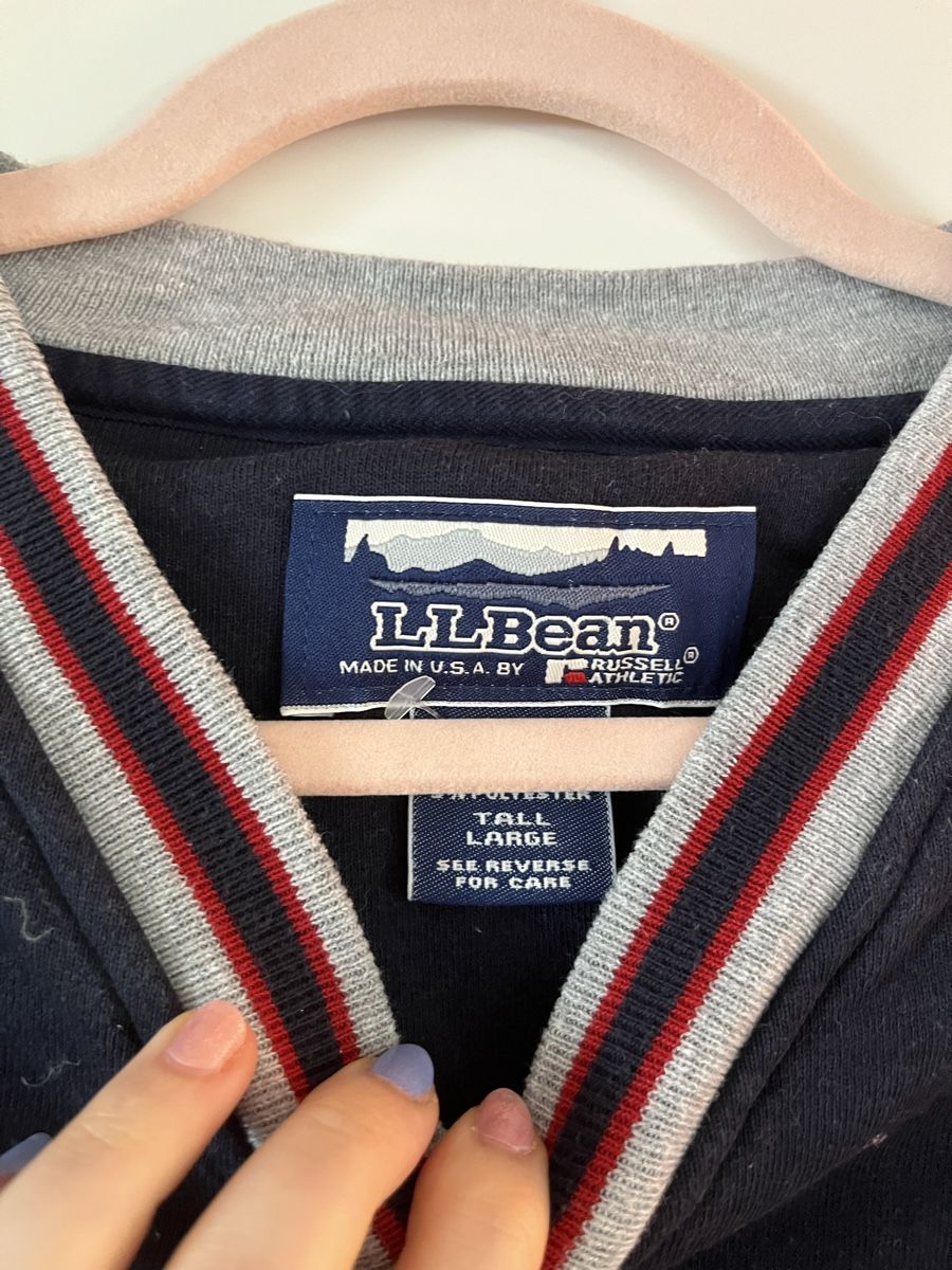 Maglioni & Felpe: L.L.Bean Vintage V-Ausschnitt Pulli, Gr. L Tall, Dunkelblau – Usato da Zürich venduto da Closetbesties 1