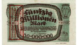 Crefeld 50 Mil.Mark Reihe T 13.08.1923 VZ+-VZ++