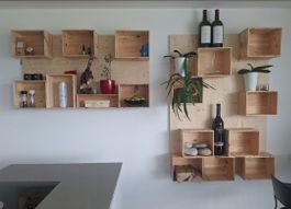 Wandregal Holz Massiv