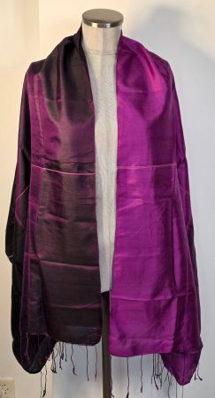 grosser langer Sommer Schal Foulard 48% Seide 52% Baumwolle