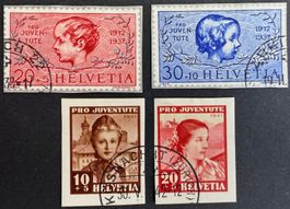 Pro Juventute Blockausschn. 1937/41 gest. SBK 370.- ab 0.50
