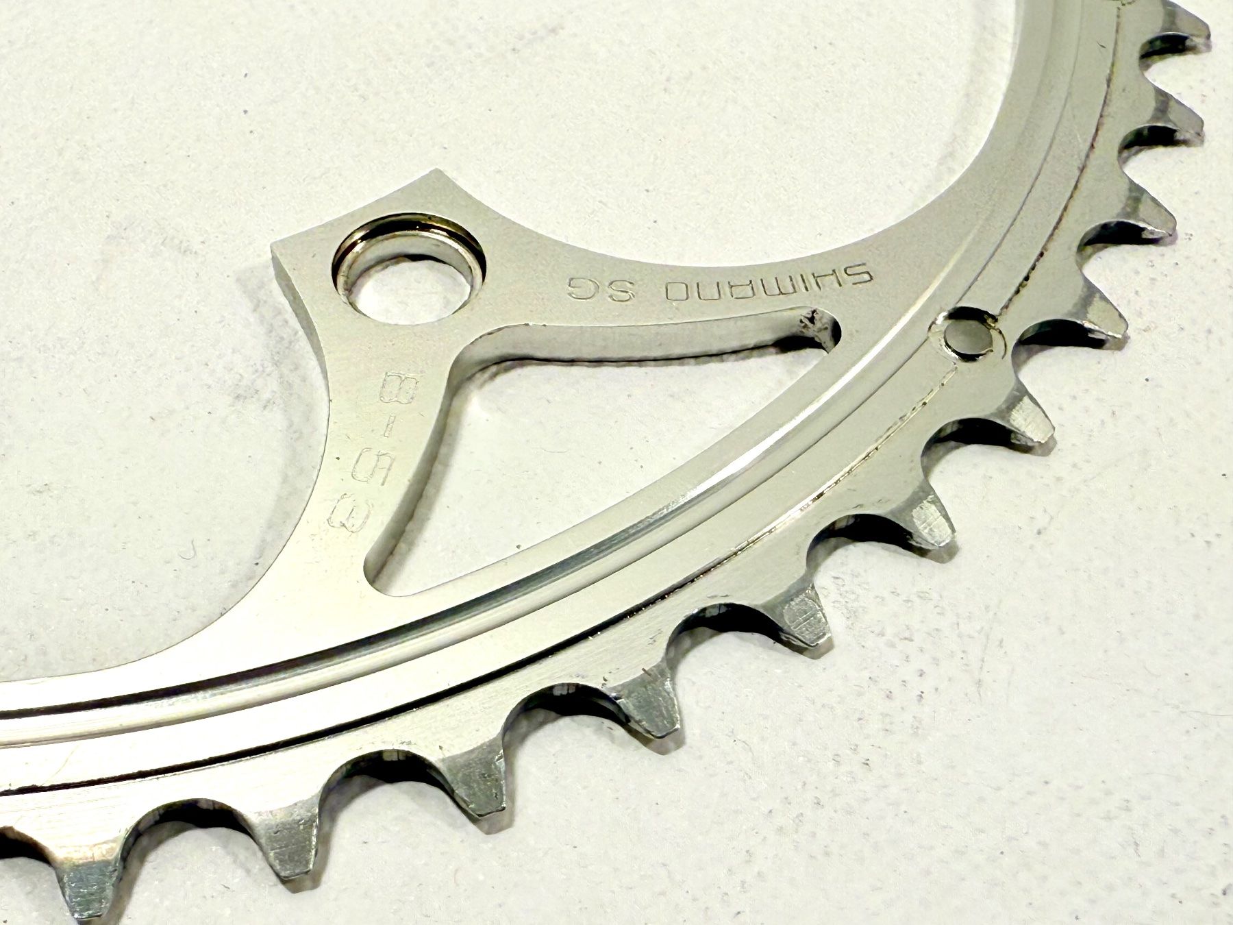 Plateau Shimano Dura Ace 7400 53 Dents 130 BCD 7 Vitesses Vintage Argent