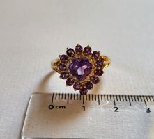 Massiv 585 Gold Ring Mit Diamanten Und Amethyst