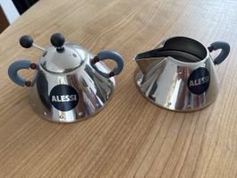 Alessi Milchkanne & Zuckerdose Set Edelstahl — sehr guter Zu