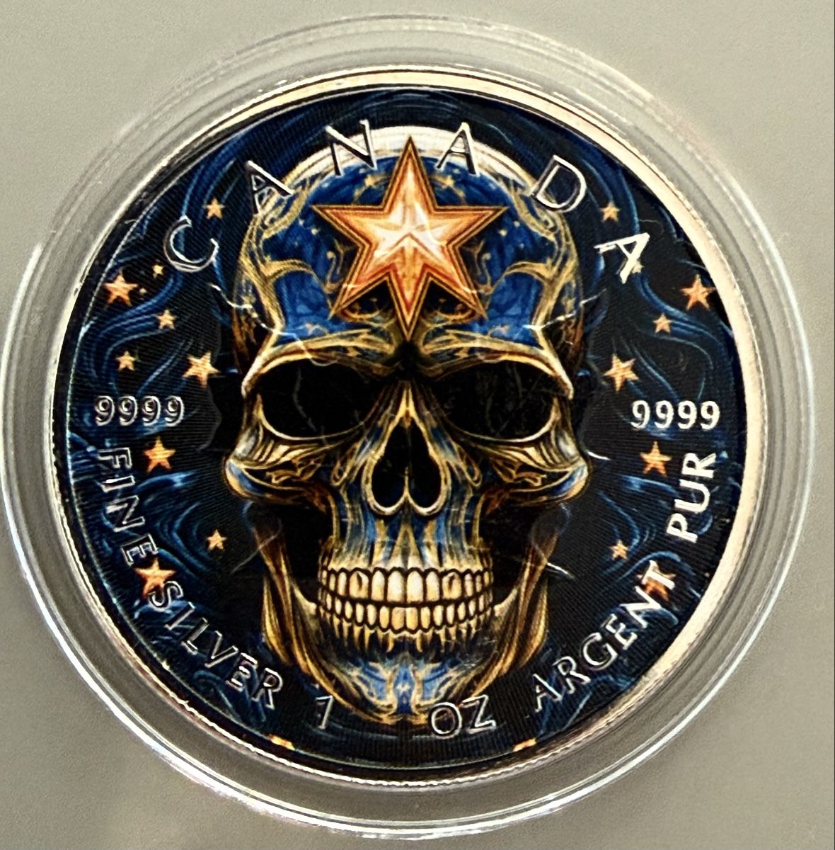 Tutti le monete: Magic Skull  Maple Leaf 2024 -1oz Silber Lim.100 St. – Usato da Zürich venduto da Circle-9-Coins
