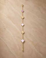 Vergoldetes Edelstahl Armband Vierblatt