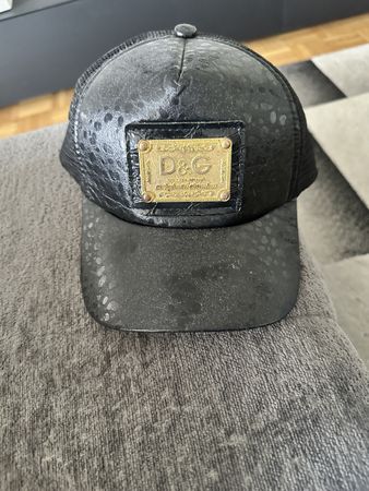 D&G Dolce & Gabbana Cap schwarz mit Logo Platte gebraucht